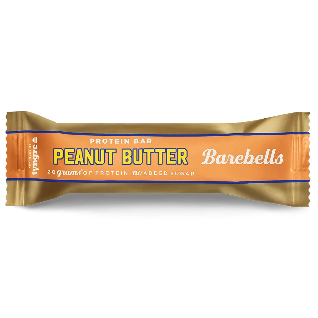 Barebells Soft protein bar 55 g kullankeltaisessa ja oranssissa pakkauksessa, makuna Peanut Butter., kuva 14/21