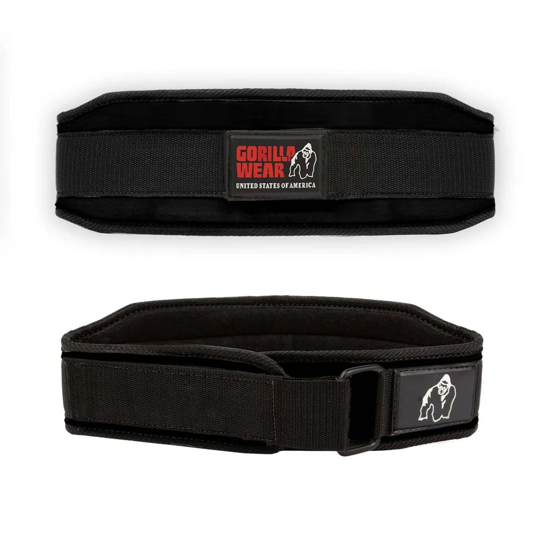Gorilla Wear 4 Inch Women's Lifting Belt Black -musta treenivyö tarranauhakiinnityksellä ja logolla., kuva 4/4