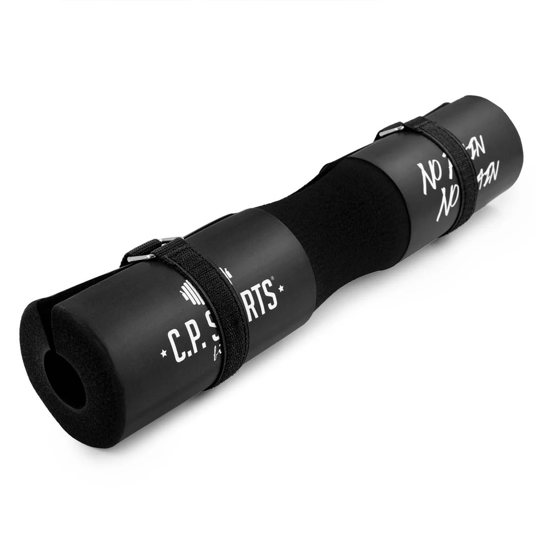 Musta C.P. Sports Barbell Pad Ø 10 cm Black -vaahtomuovipehmuste levytankoon kiinnityshihnoilla., kuva 1/1