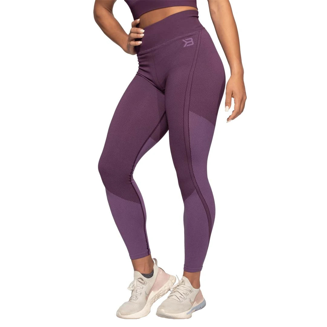 Better Bodies Roxy Seamless Leggings Royal Purple violetit treenitrikoot korkealla vyötäröllä ja saumattomalla rakenteella., kuva 1/2