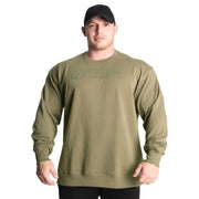 GASP Division Crewneck Washed Green on tilava vihreä treenipaita, jonka rinnassa on kohokuvioitu logo.