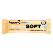 Leader Performance SoftBar 60 g proteinbar i en ljusgul förpackning för smaken White Chocolate.
