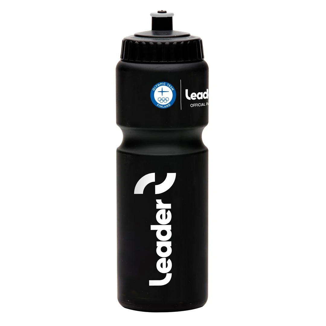 Musta Leader Olympic Team Drinking Bottle 750 ml -urheilupullo klassisella muotoilulla., kuva 1/2