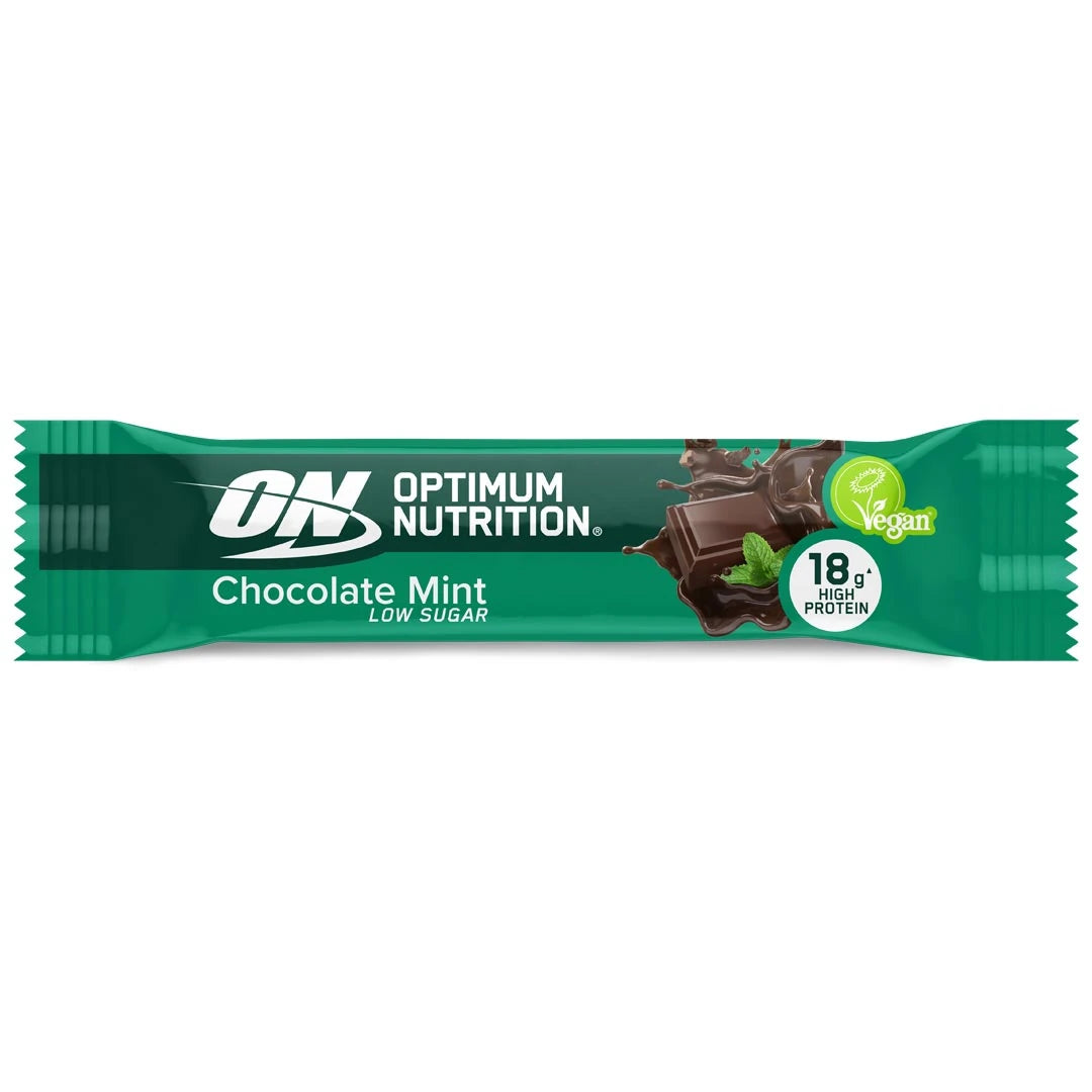 Optimum Nutrition Vegan Protein Bar 60 g vihreässä pakkauksessa, makuna Chocolate Mint., kuva 2/2