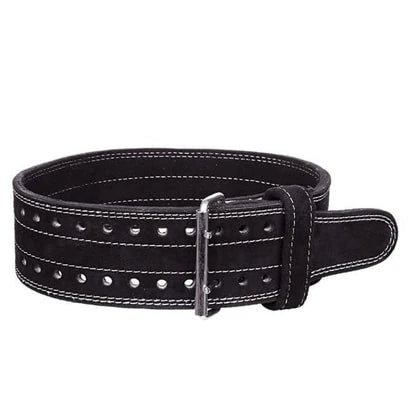 C.P. Sports Powerlifting Belt Black, ett robust träningsbälte i äkta läder för styrkelyft med dubbla rader hål., bild 7 av 7
