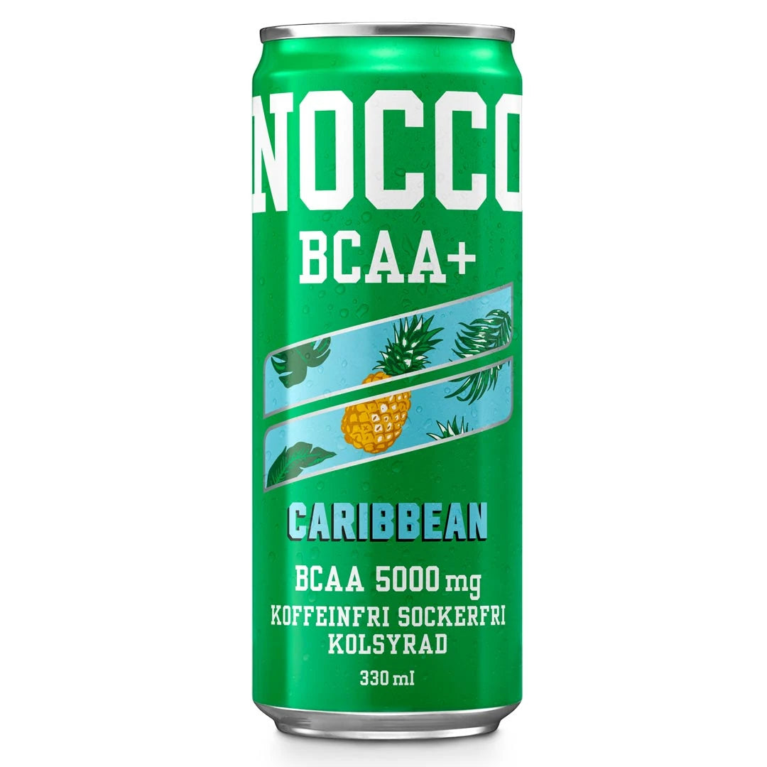 Vihreä alumiinitölkki NOCCO BCAA+ 330 ml -juomaa makuna Caribbean., kuva 3/3