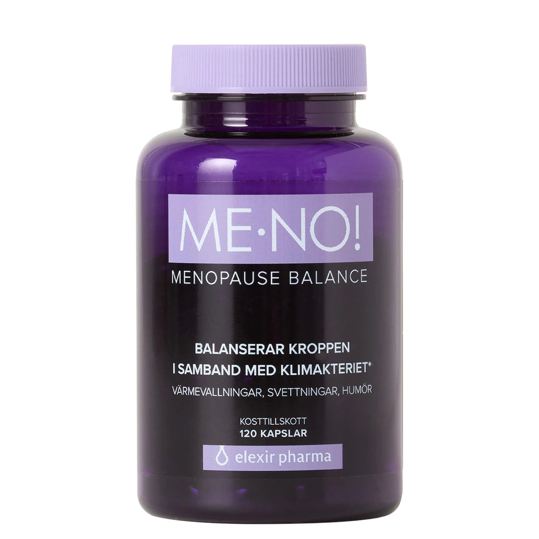Elexir Pharma ME-NO 120 caps tummanvioletissa purkissa vaaleanvioletilla kannella, ravintolisä vaihdevuosiin., kuva 1/1