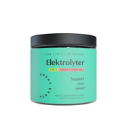 Great Earth Elektrolyter 135 g elektrolytpulver i en turkos burk med svart lock för smaken Jordgubb Lime.