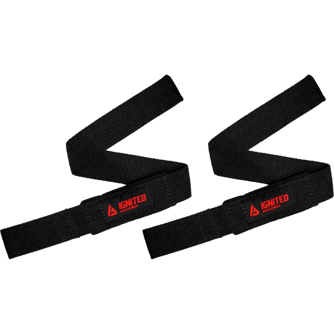Mustat Ignited Classic Padded Lifting Straps Black -vetoremmit punaisella logolla raskaisiin nostoihin., kuva 1/1