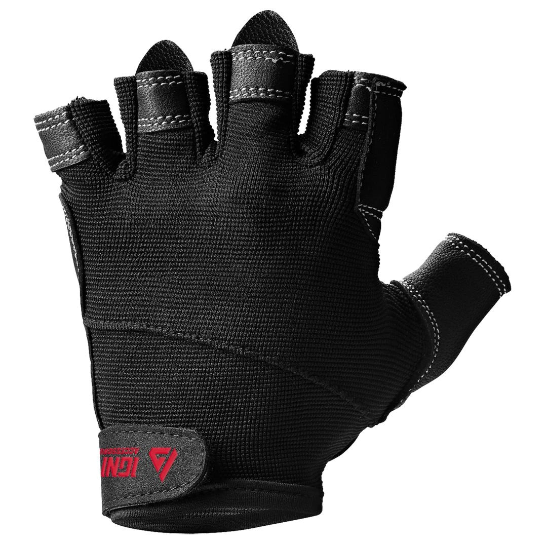 Musta puolisorminen Ignited Premium Lifting Gloves Black -treenikäsine tarrakiinnityksellä raskaisiin nostoihin., kuva 1/1
