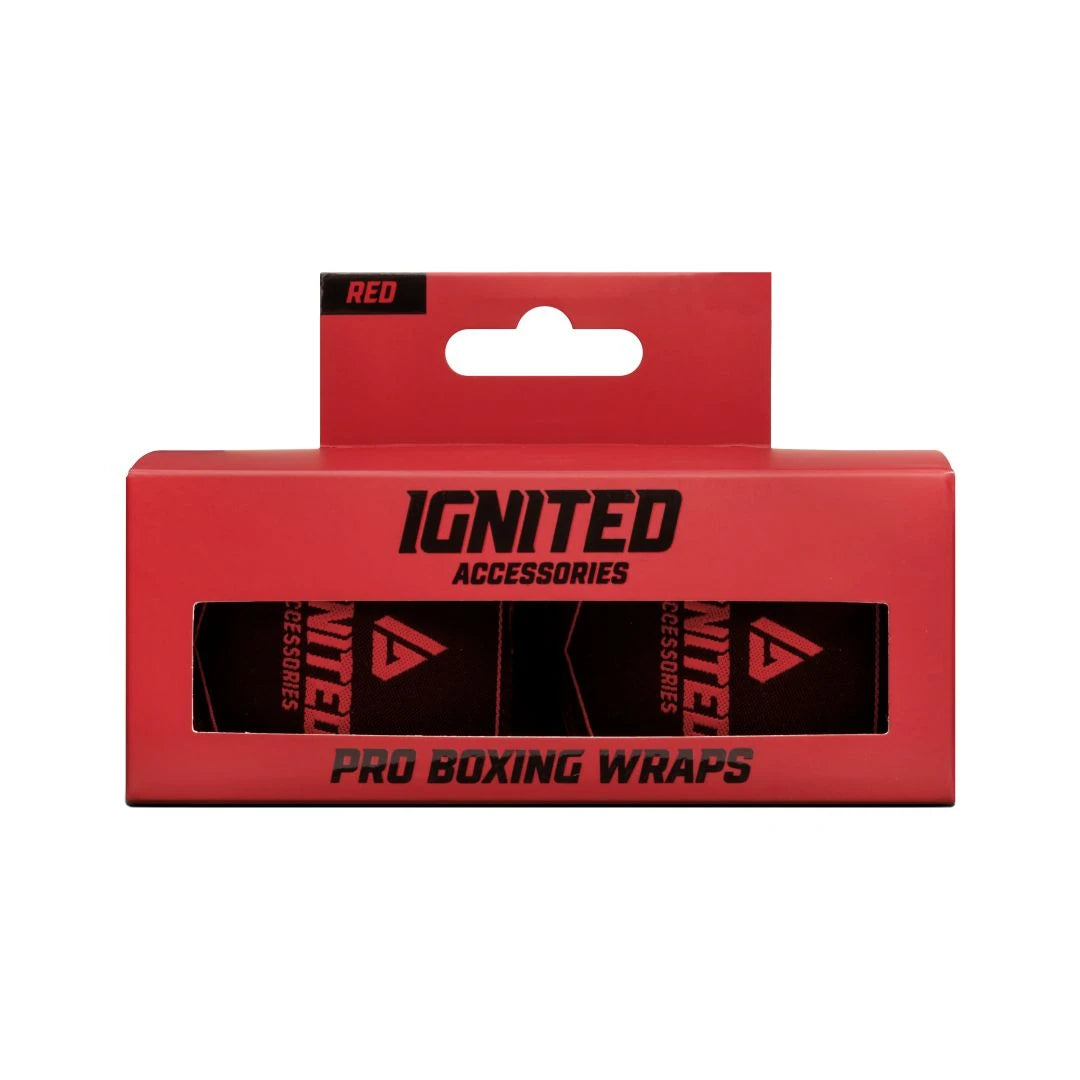 Ignited Boxing Hand Wraps Red 2.5, ihoprullade boxningslindor för kampsport i en röd förpackning., bild 1 av 1
