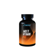 Self Omninutrition Multivitamin 120 caps -täydellinen ravintolisä mustassa purkissa oransseilla yksityiskohdilla.