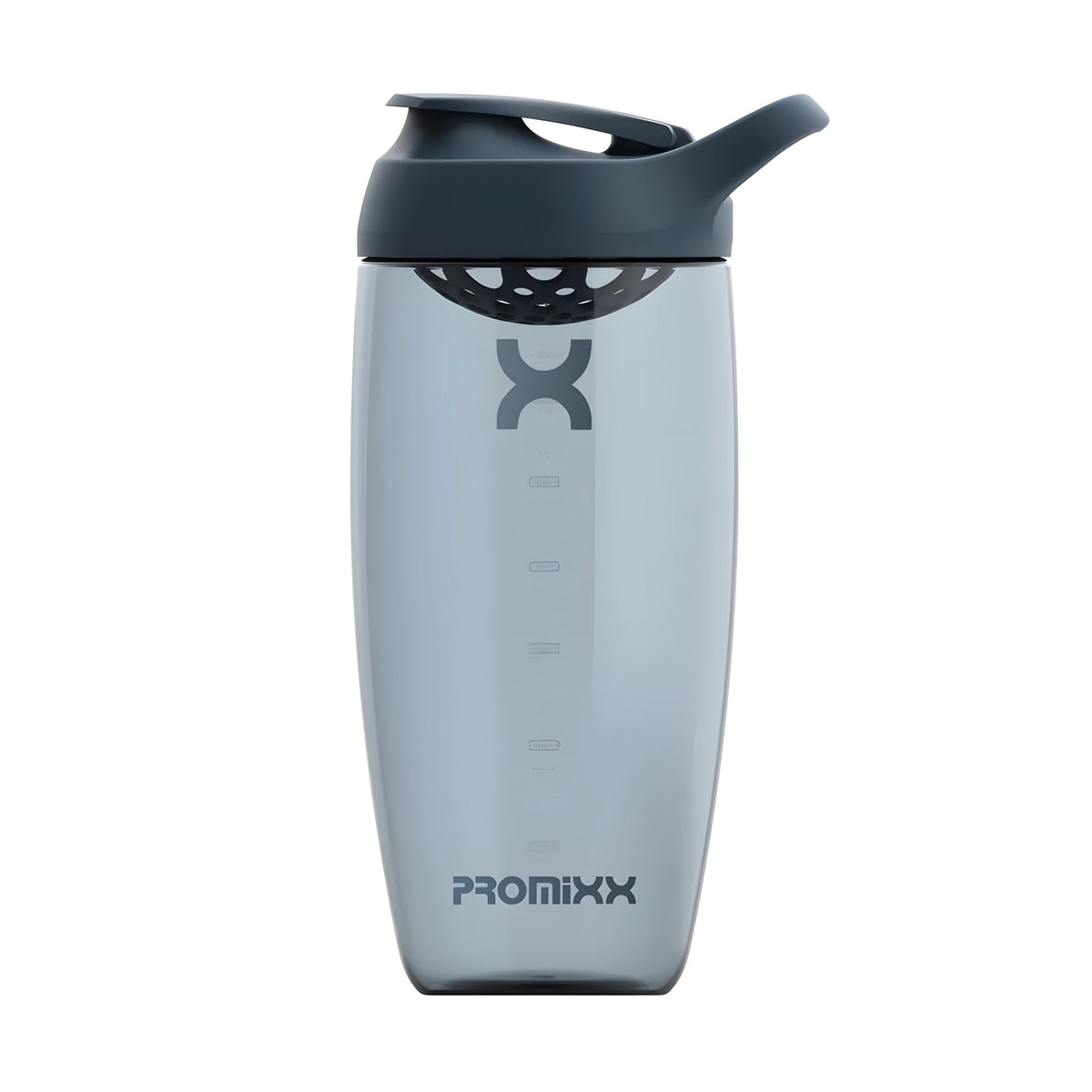 Grafiitinharmaa, läpinäkyvä ProMixx Pursuit Shaker Bottle 700 ml integroidulla sekoittimella ja tiiviillä kannella., kuva 3/4