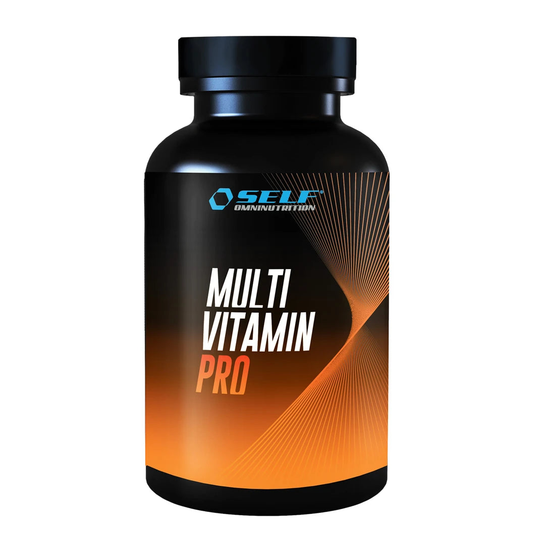 Self Omninutrition Multivitamin 60 caps mustassa purkissa, jossa on musta kansi ja oransseja yksityiskohtia., kuva 1/1