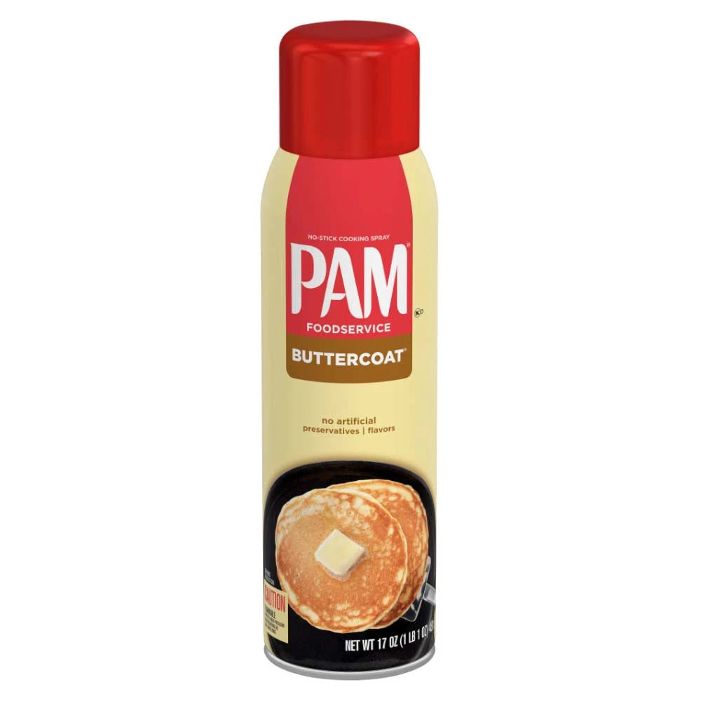Pam Cooking Spray 482 g -ruoanlaittospray kelta-punaisessa pullossa, makuna Butter., kuva 2/2