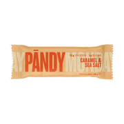 Pändy Protein Bar 35 g beigessä pakkauksessa oranssilla tekstillä, makuna Caramel & Sea Salt.