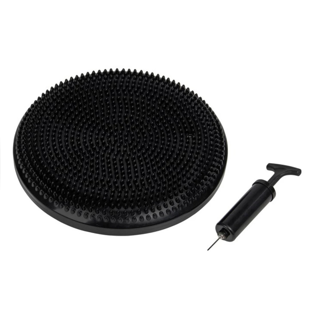 Musta Virtufit Balance Cushion -tasapainotyyny nystyröillä ja mukana tulevalla pumpulla tasapaino- ja vakautusharjoitteluun., kuva 1/1