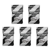 5 x Tweek Sweets 80 g Salty Salute godis i svarta och gråa påsar med super salty licorice gummies.