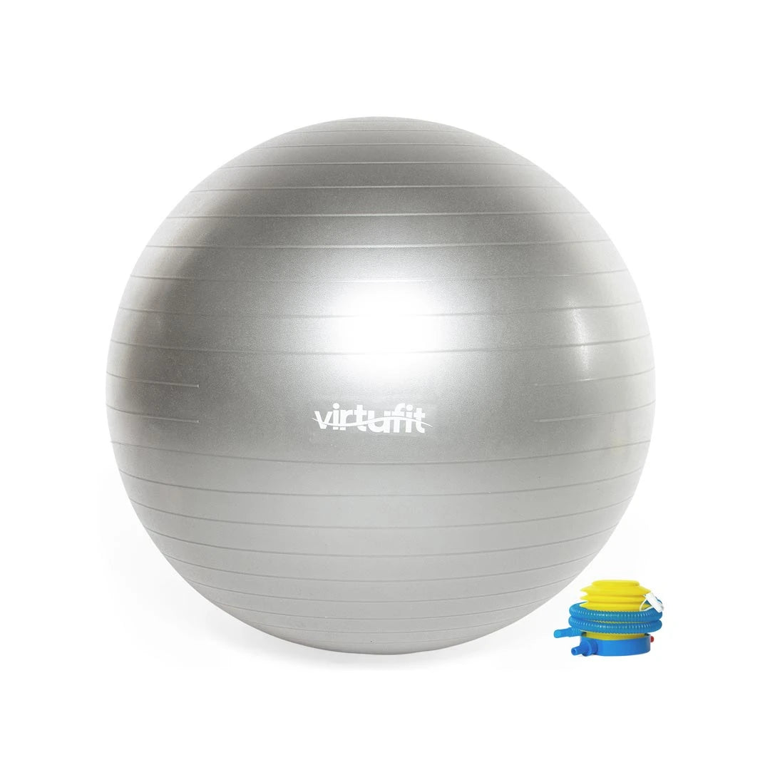 Hopeanvärinen PVC-materiaalista valmistettu Virtufit Gym Ball + Pump 55 cm -jumppapallo ja pumppu., kuva 1/1
