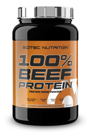 Scitec Nutrition 100% Hydro Beef Peptides 900 g biffproteinpulver i en svart burk med orange etikett.