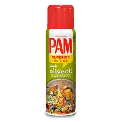 Pam Cooking Spray Olive Oil 141 g -sprayöljy valko-vihreässä spraypullossa punaisella korkilla., kuva 1/1
