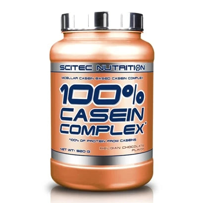 Scitec Nutrition 100% Casein Complex 2.35 kg -kaseiiniproteiini kuparinvärisessä, hopeakantisessa purkissa., kuva 1/2