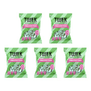 5 x Tweek Sweets 70 g Fabulous Foam viidessä vaaleanvihreässä pussissa, joissa on vaaleanpunaisia yksityiskohtia.