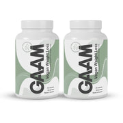 2 x GAAM Vegan Weight loss 60 caps kahdessa valkoisessa purkissa, joissa on vihreävalkoinen etiketti.
