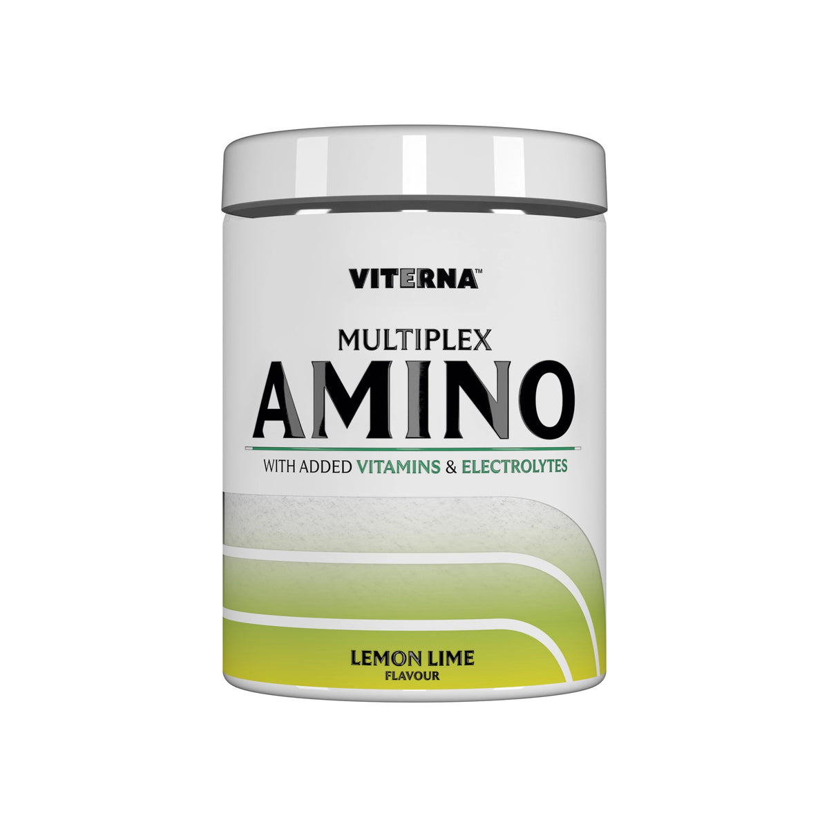 Viterna Multiplex Amino 400 g -aminohapot valkoisessa purkissa vihreillä yksityiskohdilla, makuna Lemon Lime., kuva 7/9