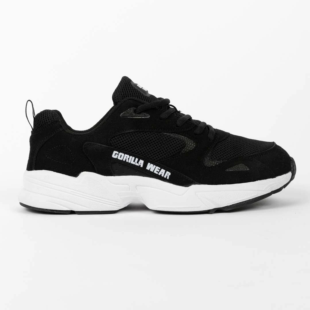 Gorilla Wear Newport Sneakers Black, en sportig svart sneaker i PU-läder och mesh med vit sula., bild 7 av 11
