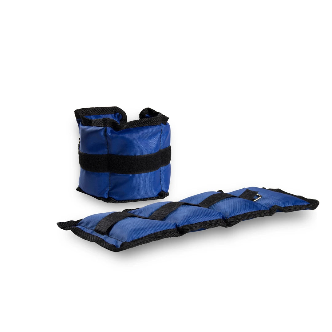 Siniset nyloniset Virtufit Ankle/Wrist Weights 2 x 1 kg -ranne- ja nilkkapainot mustilla tarranauhoilla., kuva 1/1