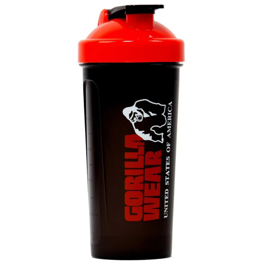 Gorilla Wear XXL Shaker Black &amp; Red 1 litran musta muovinen shaker punaisella kannella ja painetulla logolla., kuva 1/1