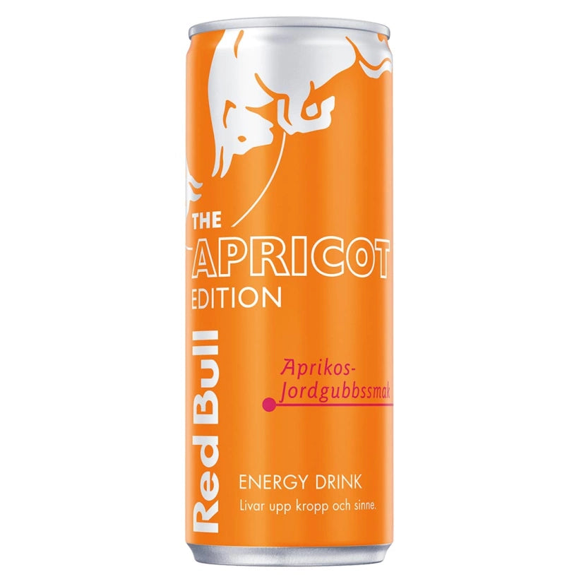 Red Bull Energidryck 250 ml i en orange burk, The Apricot Edition med smak av aprikos och jordgubb., bild 5 av 15