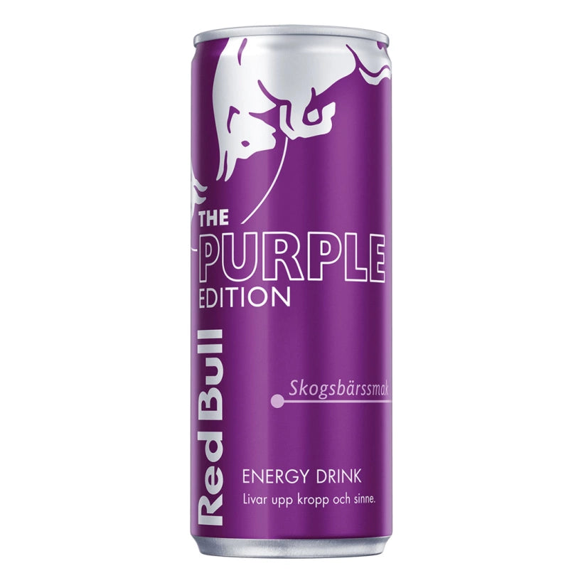 Red Bull Energidryck 250 ml i en lila burk från The Purple Edition med skogsbärssmak., bild 7 av 15