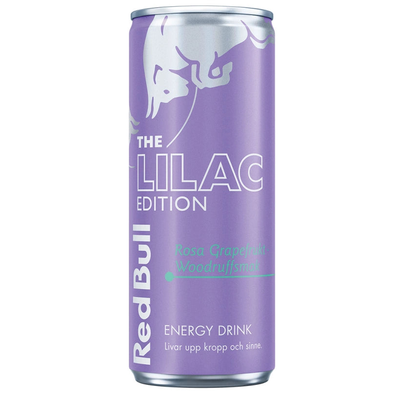 Red Bull Energidryck 250 ml i en lila burk för smaken Lilac Edition., bild 9 av 15