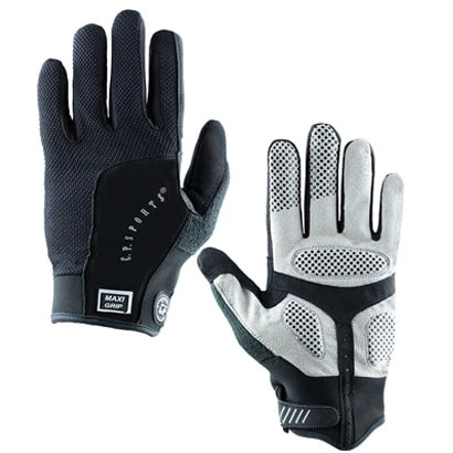 Mustan ja antrasiitin väriset C.P. Sports Maxi Grip Glove -treenihanskat kuvioiduilla otepinnoilla., kuva 6/7